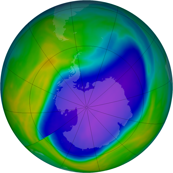 Antarctic ozone map for 13 October 2006